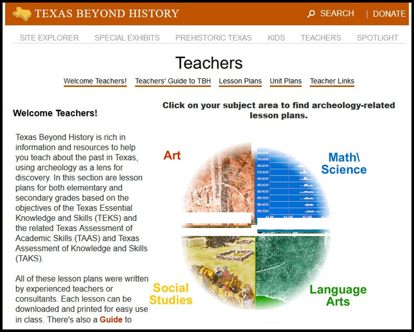 Screenshot of Teachers' page.