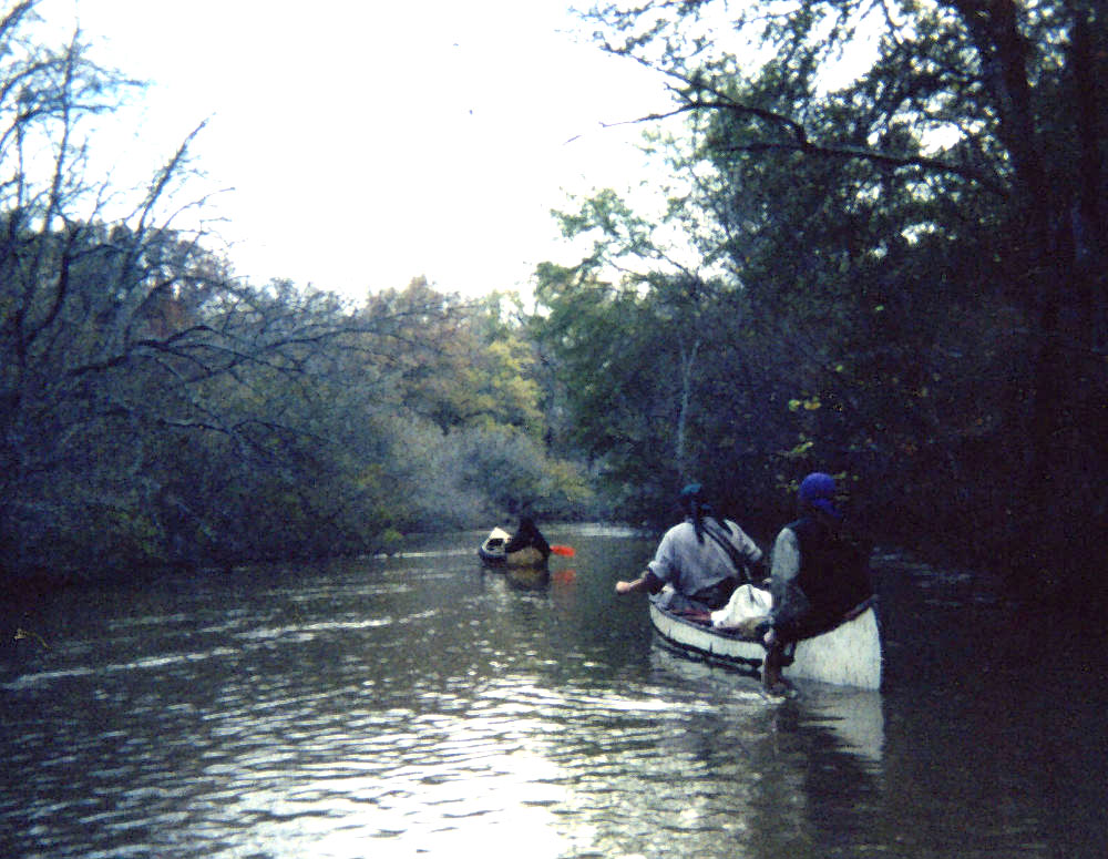 photo of historical interpreters portraying French traders taking advantage of the waterways of the French-Spanish frontier