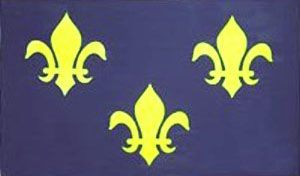 photo of the French Fleur-de-Lis Flag used in 18th century