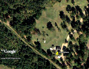 Google Earth image of the Los Adaes presidio area