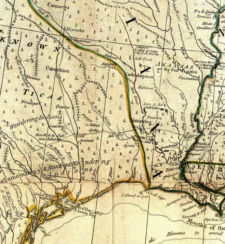 Detail of 1776 map by British cartographer John Jefferys