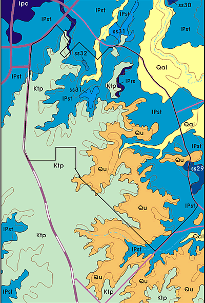 geologic map of Camp Bowie area
