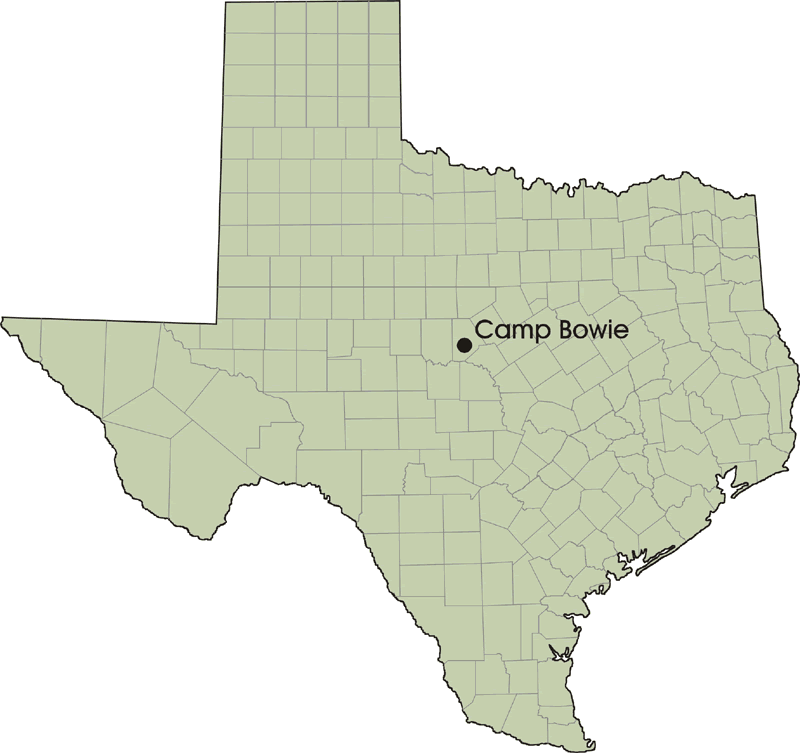 map showing the Camp Bowie location