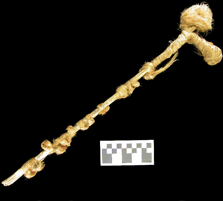 A corn cob and fragments of gourd may have been left as an offering, or were merely remains of a meal left by earlier occupants.