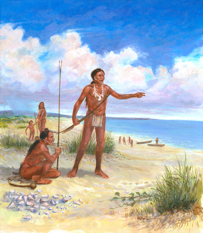 painting of Karankawa Indians on the Texas coast