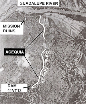 Aerial Photograph of the dam and acequia