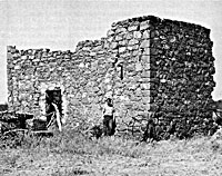 The Ramireno house, an example of a flat-roofed, Spanish Colonial style house, was built circa 1810 in the rancho area; it was submerged in the reservoir. Photo from TARL archives.