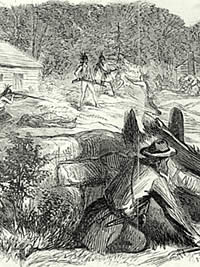 "Texan settlers pursuing Indians"