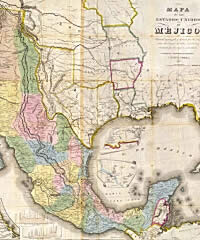 1847 map of Mexico and Texas