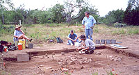 Volunteers from the Llano Uplift Archeological Society at work at the site. Photo by Gene Schaffner.