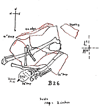 field drawing of female burial