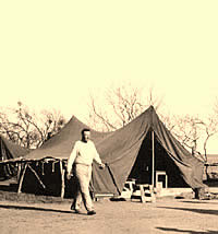 tents at the Harrell site