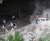 Photo of crew at work in Hinds Cave