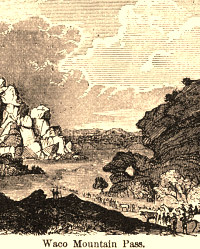 1854 illustration of the Waco Mountain Pass