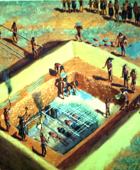 Painting of Caddo burial