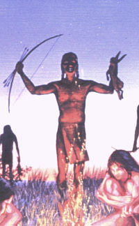 Painting of prehistoric hunter