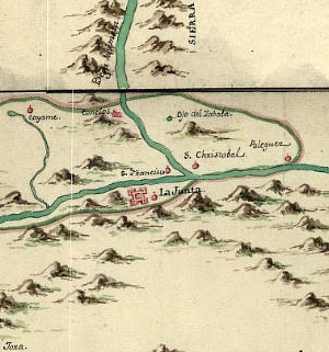 Portion of Urrutia’s map of 1768