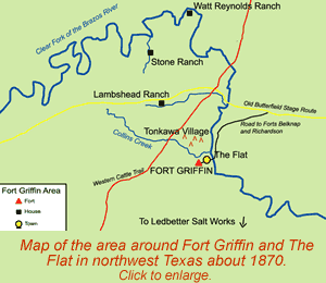 map of the area around Fort Griffin