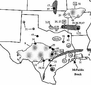 map of sources of rock used to manufacture artifacts during the Paleoindian period