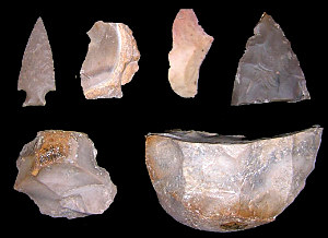 photo of stone tools and weapons