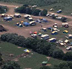Image of Aerial view of the tent camp of the 1978 TAS field school.