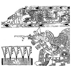 Part of a fresco from Teotihuacan called “Blood Offering with Maguey Spines.” 