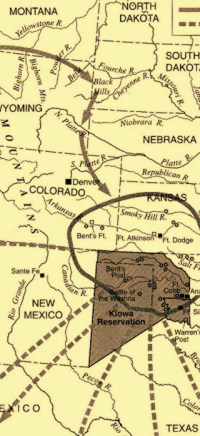 map of Kiowa lands