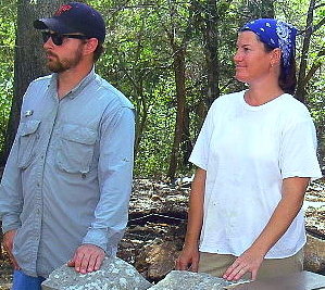 Photo of Project Archeologists Aaron Norment and Jennifer McWilliams 