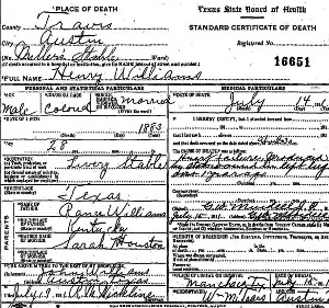 Image of death records of the Williams children