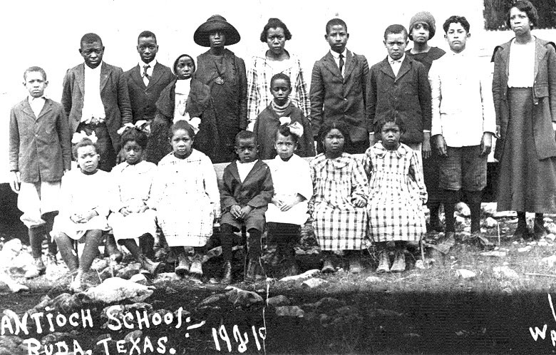 photo of the 1921 school class at Antioch Colony