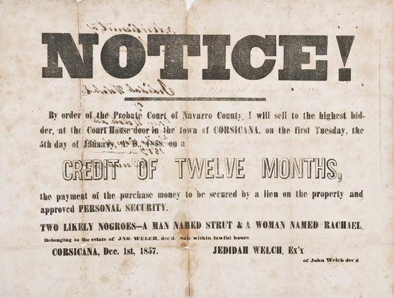 Paper notice with printed text, reading 'NOTICE!' in large blocky letters at the top.
