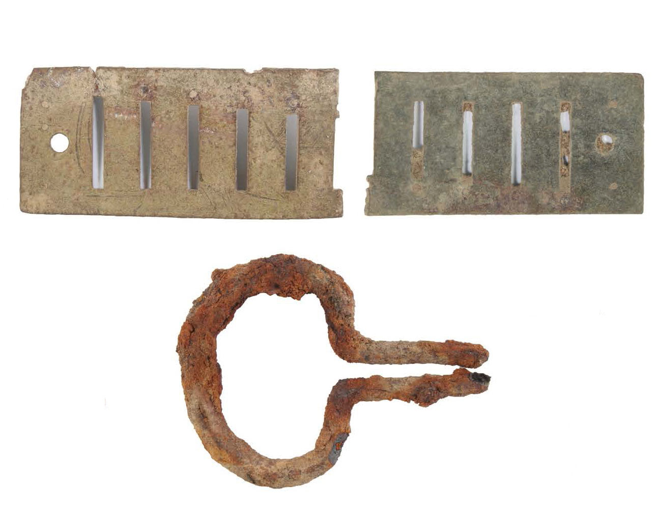 Photo of metal musical instrument artifacts