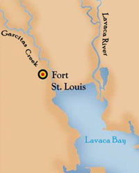 Map showing the location of Fort St. Louis