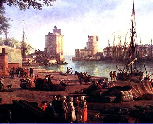 painting of the port of La Rochelle, France