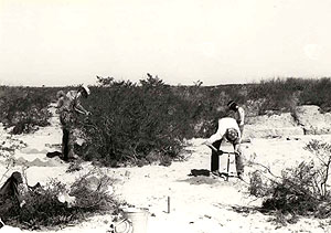 photo of archeologists coring before the excavation