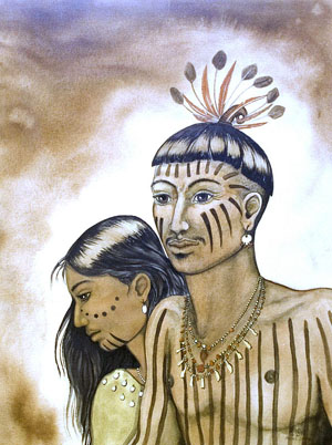 Artist depiction of a Jumano couple