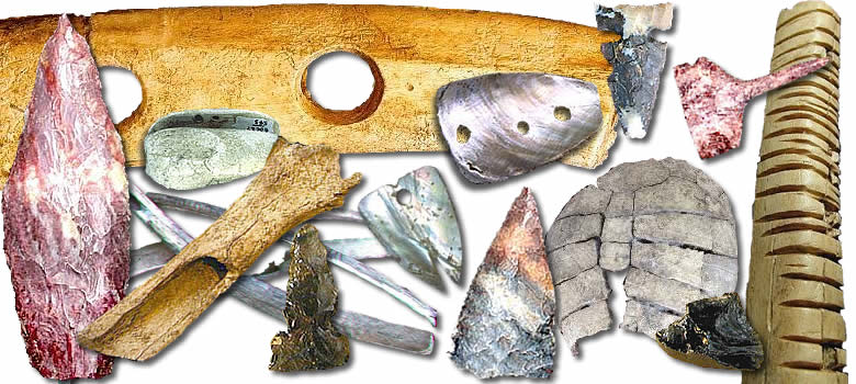 collage of artifacts found at Buried City