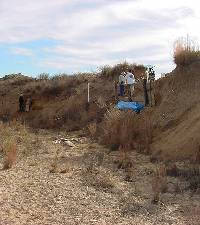 photo of excavations from the creek bed