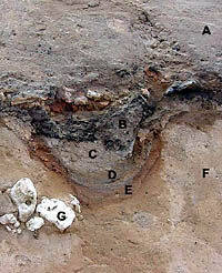 photo of central hearth before excavation