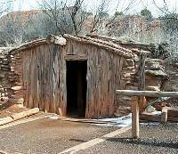 photo of one-room dugout replica