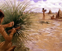 Artist's depiction of an outdoor scene