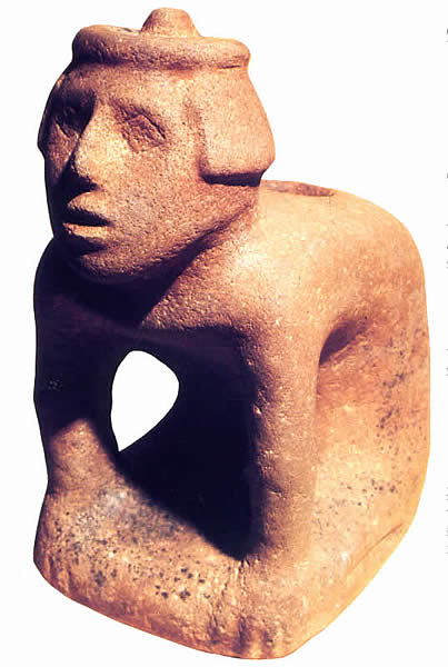 pottery vessel with a man's face