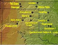 Map of Panhandle and adjacet areas showing locations of Plains Village sites with picket wall houses. 